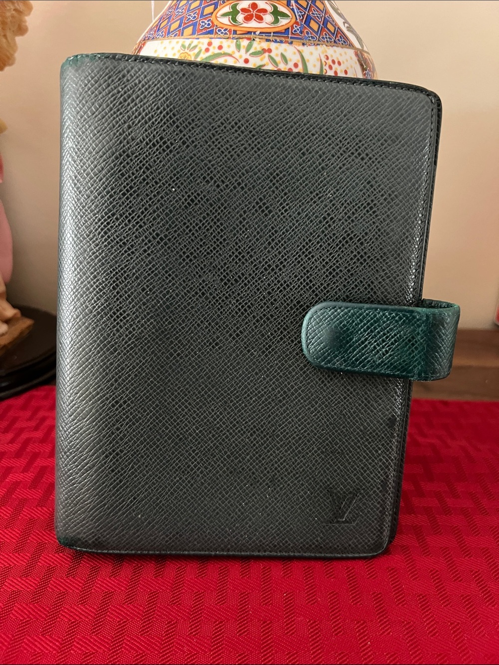 Louis Vuitton Green Epi Leather Agenda Cover with Tab Closure